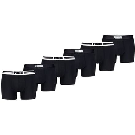 Puma Boxershorts Everyday Placed Logo - 6 pack - Zwart - Heren Ondergoed - Maat M
