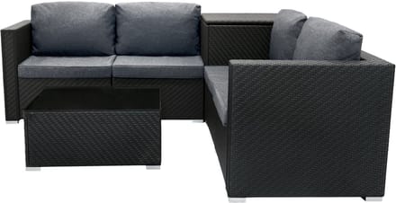 Rotan modulaire 6-delige set - zwart - 250l opbergbox