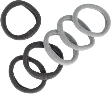 Haarsoires Haarelastieken Basic 4cm - Endless - Grijs - Set van 6 - Eenvoudige Haar Elastieken voor Dagelijks Gebruik
