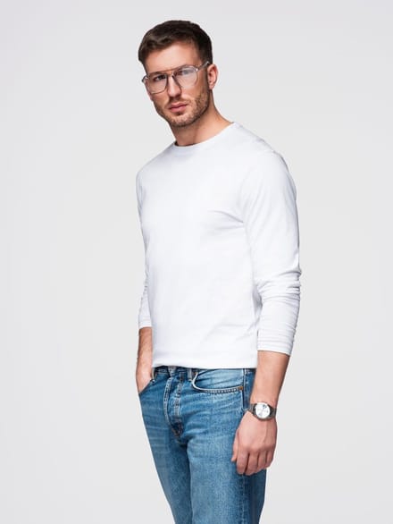 OMBRE Longsleeve - Regular Fit - Katoen - Lange Mouw Wit L