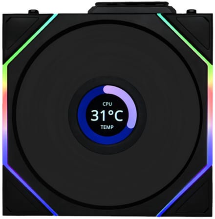 Lian Li UNI FAN TL Wireless LCD - Case ventilator - 120mm - Zwart met RGB-licht - 27 dBA