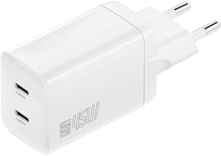 4Smarts 45W Pdplug Dubbele Oplader Met 2X Usb-C Voor Snelle Telefoons