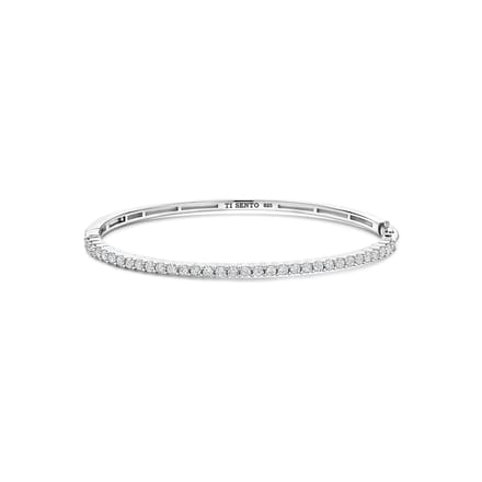 TI SENTO Dames Armband - 925 zilver - Zirconia wit - Maat M - 23097ZI