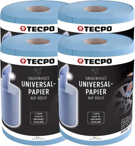 Absorberende Blauwe Poetsrollen - 1200 Vellen, 2-Laags, Gerecycled Papier