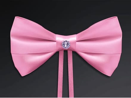 Partydeco - Strik roze steentje (4st)