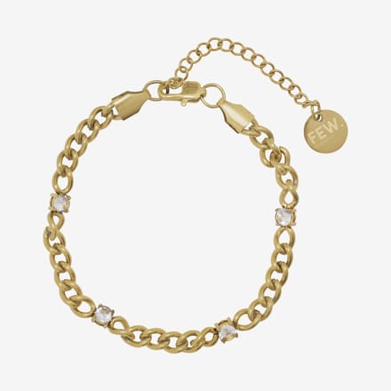 Essenza Mix Chain White Stones Bracelet Gold