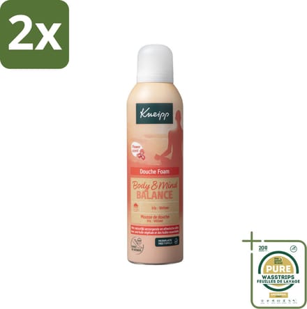 Kneipp - Douche schuim - Body & Mind Balance - Iris & Vetiver - 200 ml - Voordeelverpakking - 2 stuks - Balans - Iris