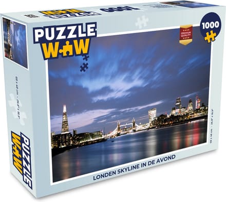 Puzzel Londen skyline in de avond - Legpuzzel - Puzzel 1000 stukjes volwassenen