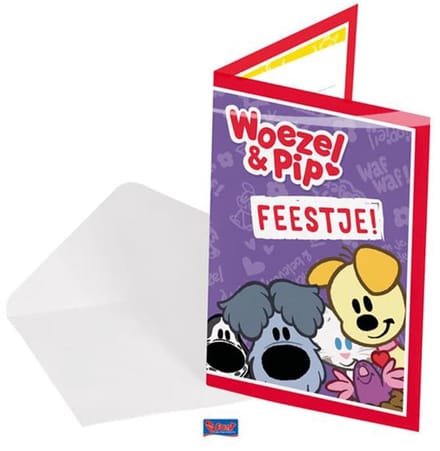 Woezel en Pip Uitnodigingen 8 stuks