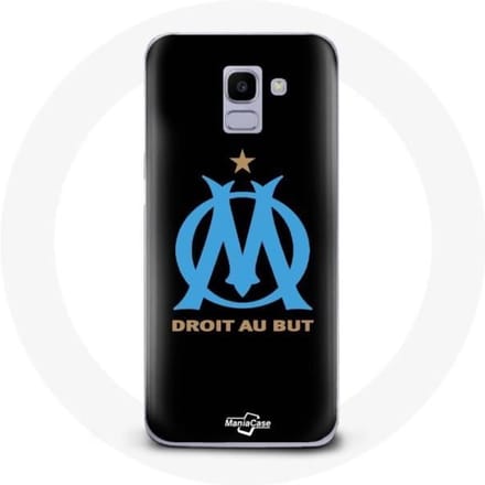 Case voor Samsung Galaxy A6 2018 Marseille Olympisch logo zwarte achtergrond
