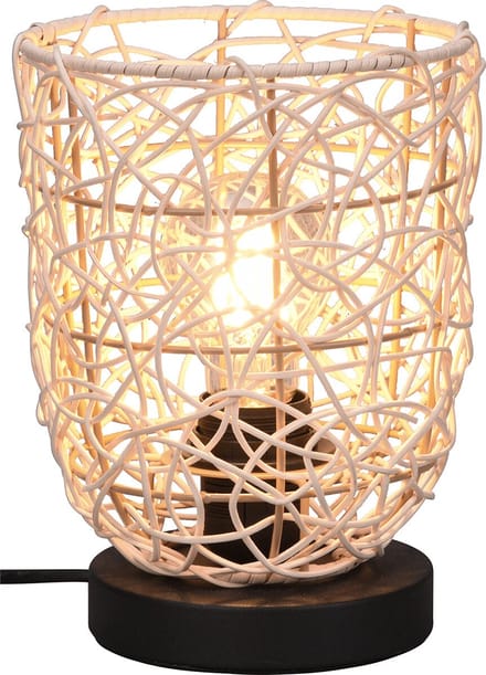 LED Tafellamp - Tafelverlichting - Torna Lopar - E27 Fitting - Rond - Bruin - Hout