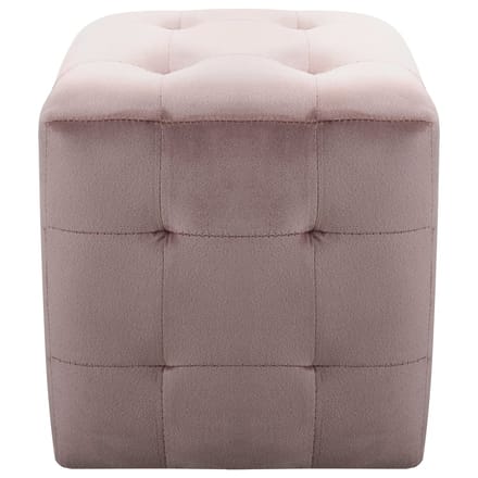 vidaXL - Poef - 2 - st - 30x30x30 - cm - fluweel - roze