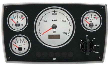 VETUS MPA34 aluminum wit Motorpaneel 12V | MPA34KBW25
