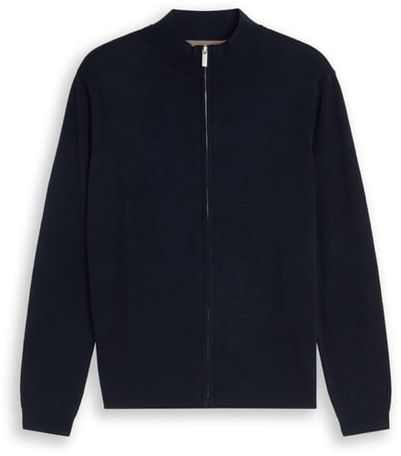 Tom Tailor - Gebreid vest met zijde - Maat M - sky captain blue