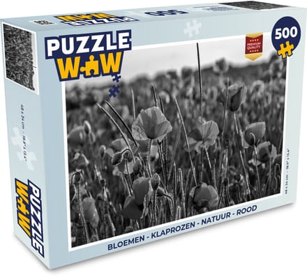 Puzzel Bloemen - Klaprozen - Natuur - Rood - Legpuzzel - Puzzel 500 stukjes