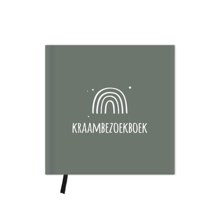 Kraambezoekboek - Donkergroen regenboog