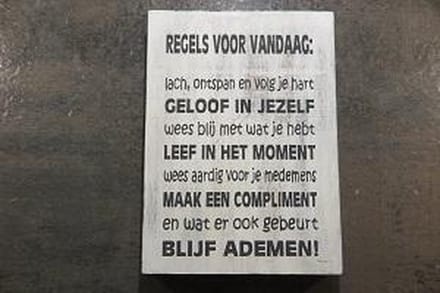Tekstblok Regels voor vandaag 18 x 25 cm