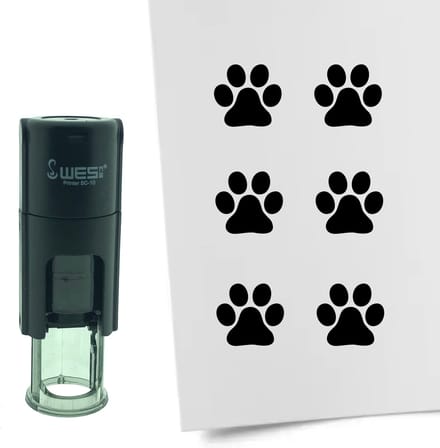 CombiCraft Stempel Hondenpoot van Hond 10mm rond - zwarte inkt