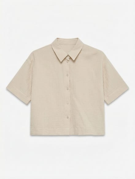 VERO MODA - VMNATALI SS CROP SHIRT WVN NOOS - Dames - Blouses