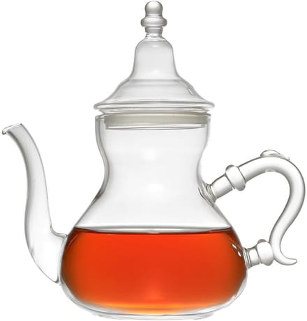 Home Deco Factory Theepot Marrakesh - Glas - met deksel - transparant - 800 ml - 13 x 23 cm