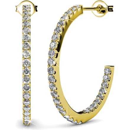 Simply Hoop Oorbellen - Goud en Kristal