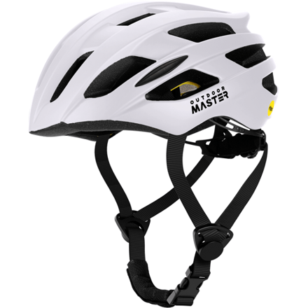 OutdoorMaster Volwassenen MIPS Racefietshelm Wit M