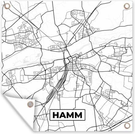 Tuindoek Hamm - Plattegrond - Stadskaart - Kaart - 100x100 cm