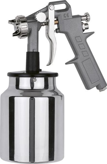 CriKo verfpistool hoge druk voor compressor - Onderbeker 1 ltr - Spuitkop Ø 1.5 mm - Max 8 bar