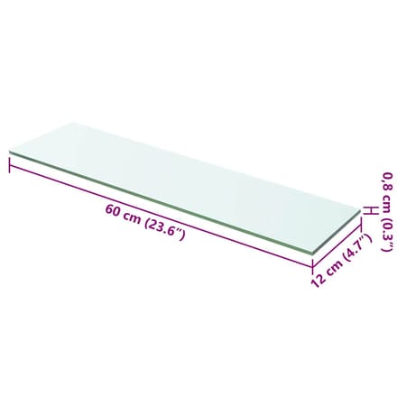 vidaXL - Wandschap - transparant - 60x12 - cm - glas