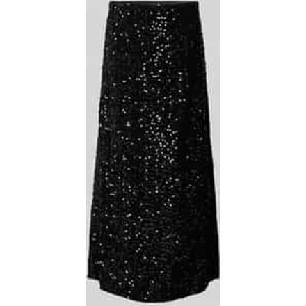 Uitlopende midirok met pailletten, model 'SILVER SEQ'