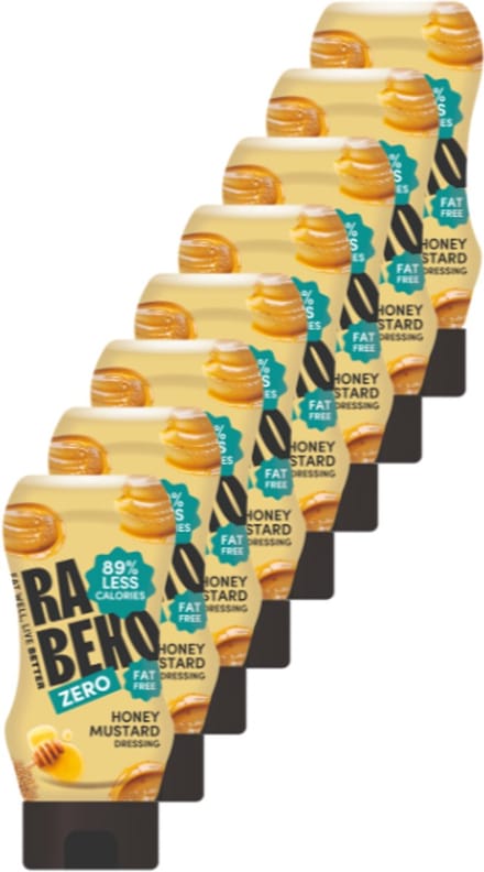 Rabeko Honing Mosterd dressing - verlaagd in koolhydraten en suikers - 8 x 350 ml