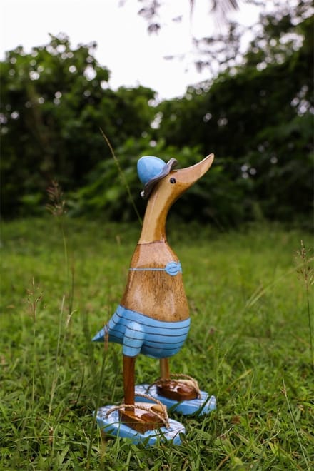 Houten eend Mila S lichtblauw