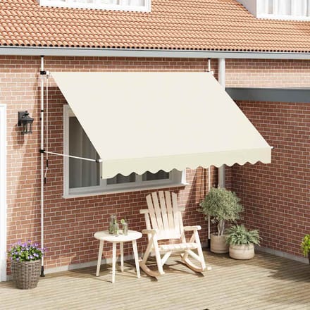vidaXL - Luifel - handmatig - uittrekbaar - 300 - cm - crème