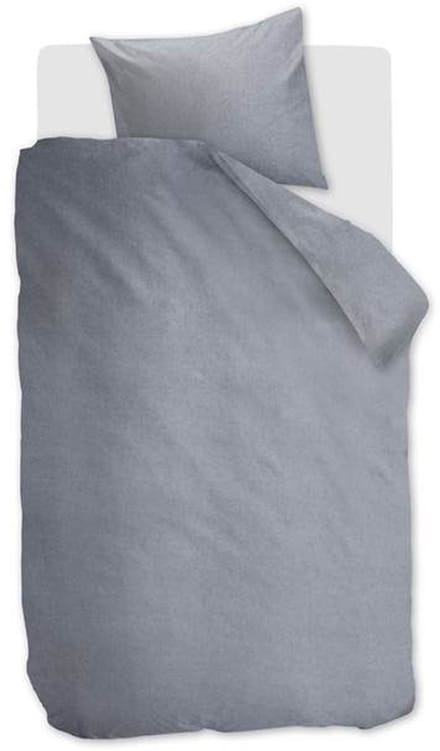 Snoozing Flanel Uni Dekbedovertrek - Eenpersoons - 140x200/220 cm - Blue Grey