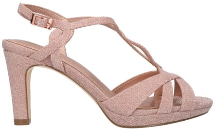 La Strada Sandaal Roze Glitter Textiel - Damesschoenen - Maat - 41