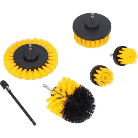 Nylon Boorborstel Set Meerdere Maten Power Scrubber Reinigingsborstels met Verlengstang black