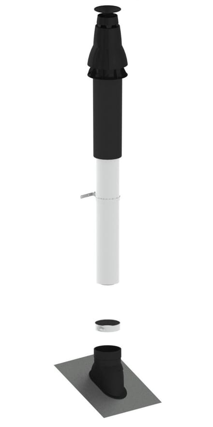 Remeha PPS-basisbouwpakket RUD2, DN 100/150, schuin dak, antraciet, Q01135
