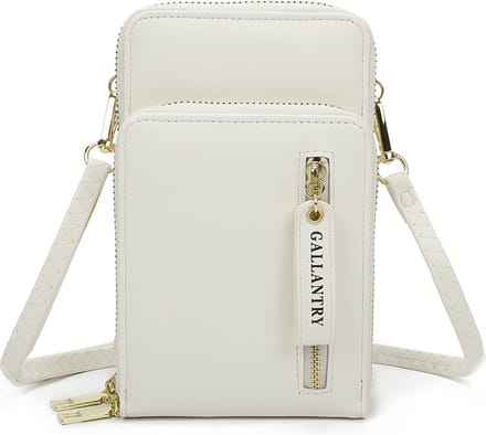 Gallantry - Crossbody - telefoontasje - portemonnee - Mobiele Telefoon - Smartphone - Wit