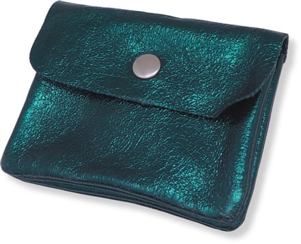 Bijoutheek Portemonnee Leer Italiaans Metallic Dennen Groen