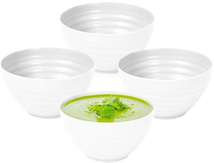 Plasticforte Soepkommen - 6x - Schaaltjes - wit - kunststof - D15 x H8 cm - onbreekbaar servies