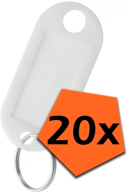 Sleutelhanger Bagagelabel Gekleurde Sleutellabels Sleutelhangers Naamlabel Wit - 20x