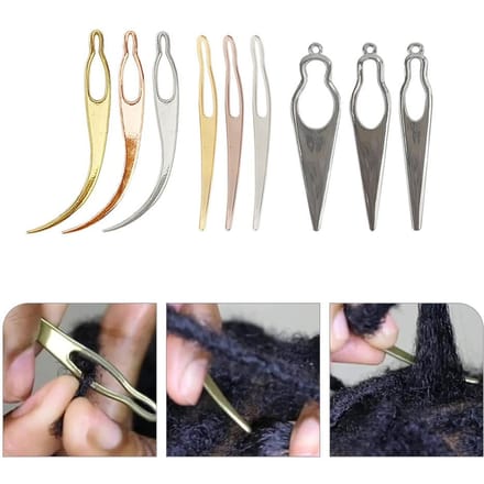 9 Stuks Dreadlocks Haar Piercing Spelden Haaknaald voor Haken Gereedschap Dreads Kleine Ineengrijpende Naalden Vastmaken white