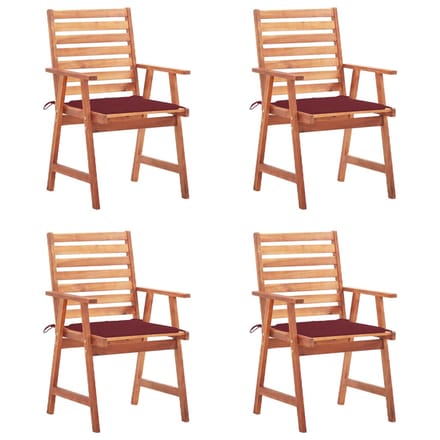 vidaXL - Tuinstoelen - 4 - st - met - kussens - massief - acaciahout