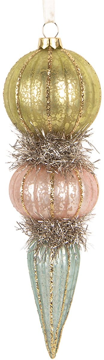 Clayre & Eef Kerstbal Overig Ø 6x18 cm Groen Glas Kerstballen