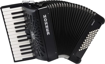 Hohner Bravo II 48 black silent key - Accordeon