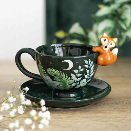 Something Different - Green Forest Teacup with Fox Mok/beker - Multicolours