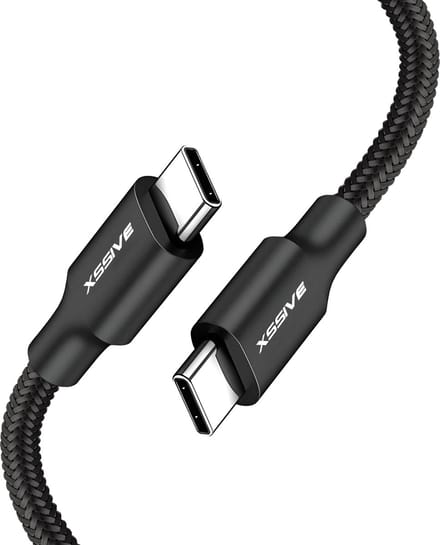 USB-C Kabel met Super Fast Charge - Nylon Gevlochten - USB C naar USB C Kabels - Geschikt voor iPhone 16, 15, CarPlay en Android Auto - 1 Meter