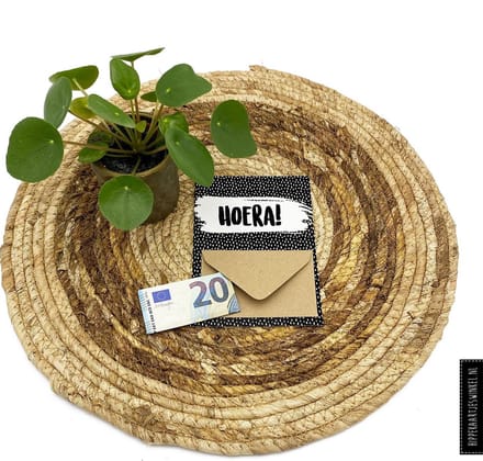 Geldkaart - Cadeaukaart envelop Hoera - Geld geven cadeau