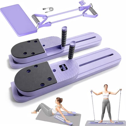 Pilates Board - Trainingsapparaat Thuis - Full Body Training - Opvouwbaar Multifunctioneel - 2.8 kg - Paars