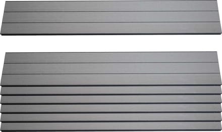 Set van 7 lamellen voor WPC privacyscherm Sarthe, windschermplanken, ca. 1 m², MVG-gecertificeerd ~ 90cm, grijs